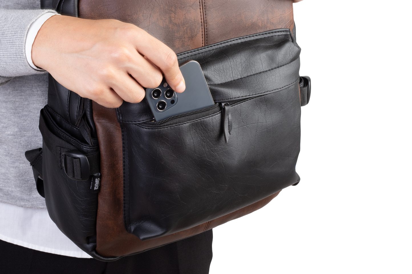 Ar leather backpack