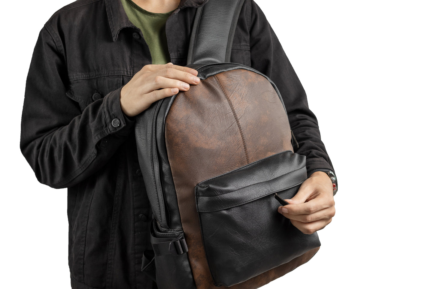 Ar leather backpack