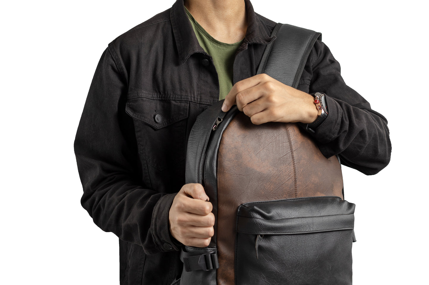 Ar leather backpack