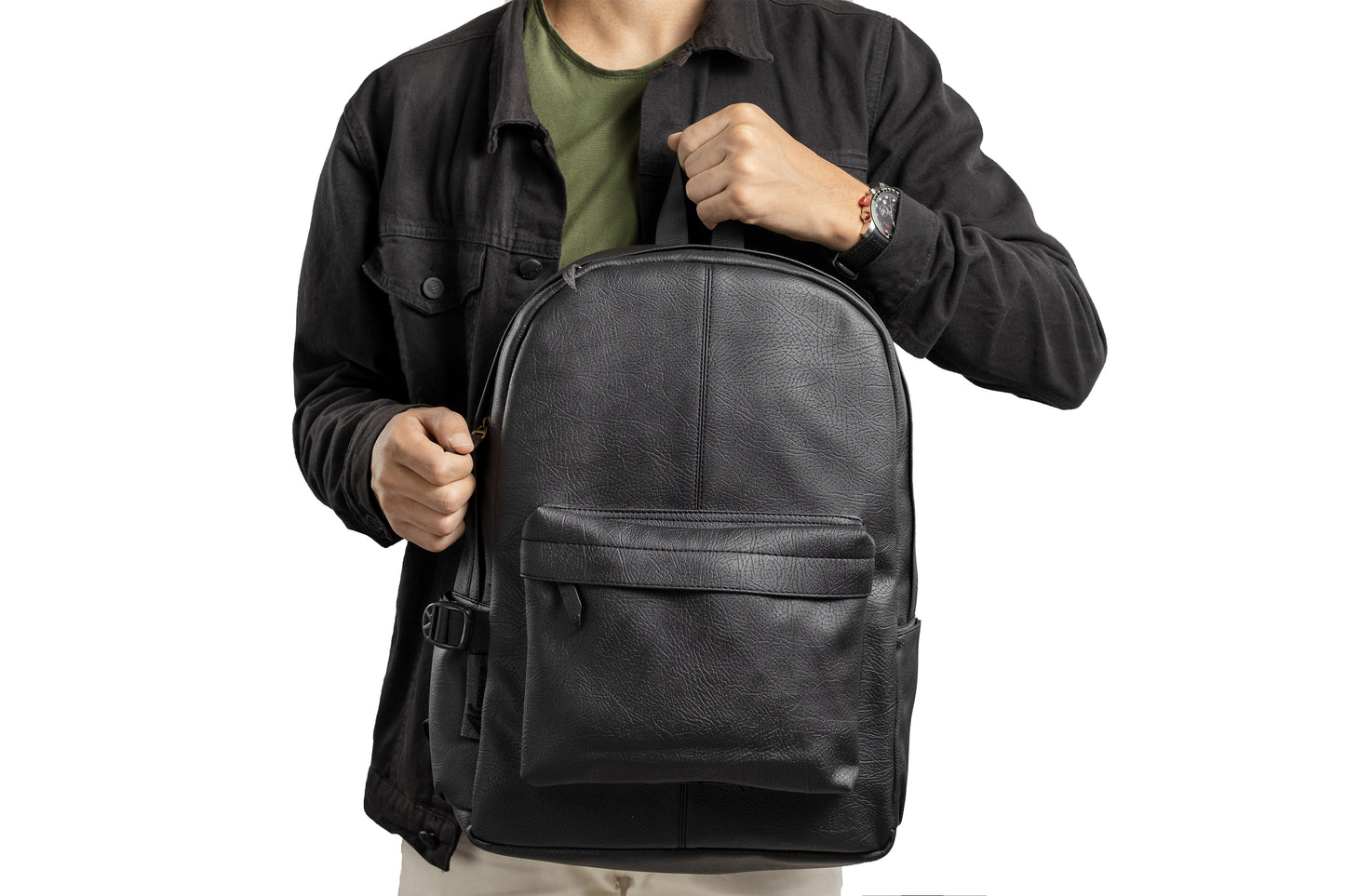 Ar leather backpack