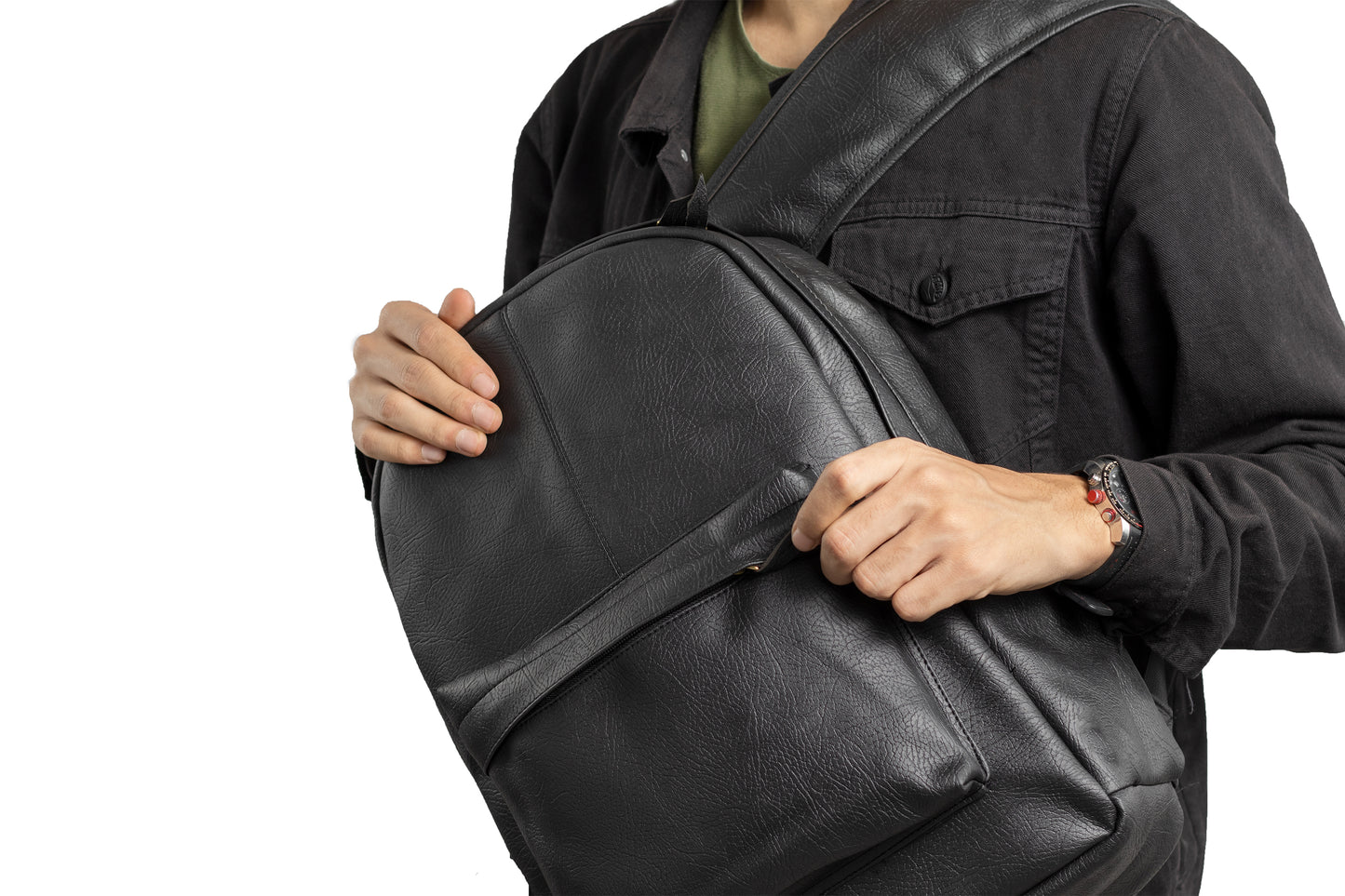 Ar leather backpack