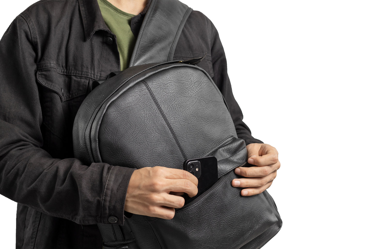 Ar leather backpack