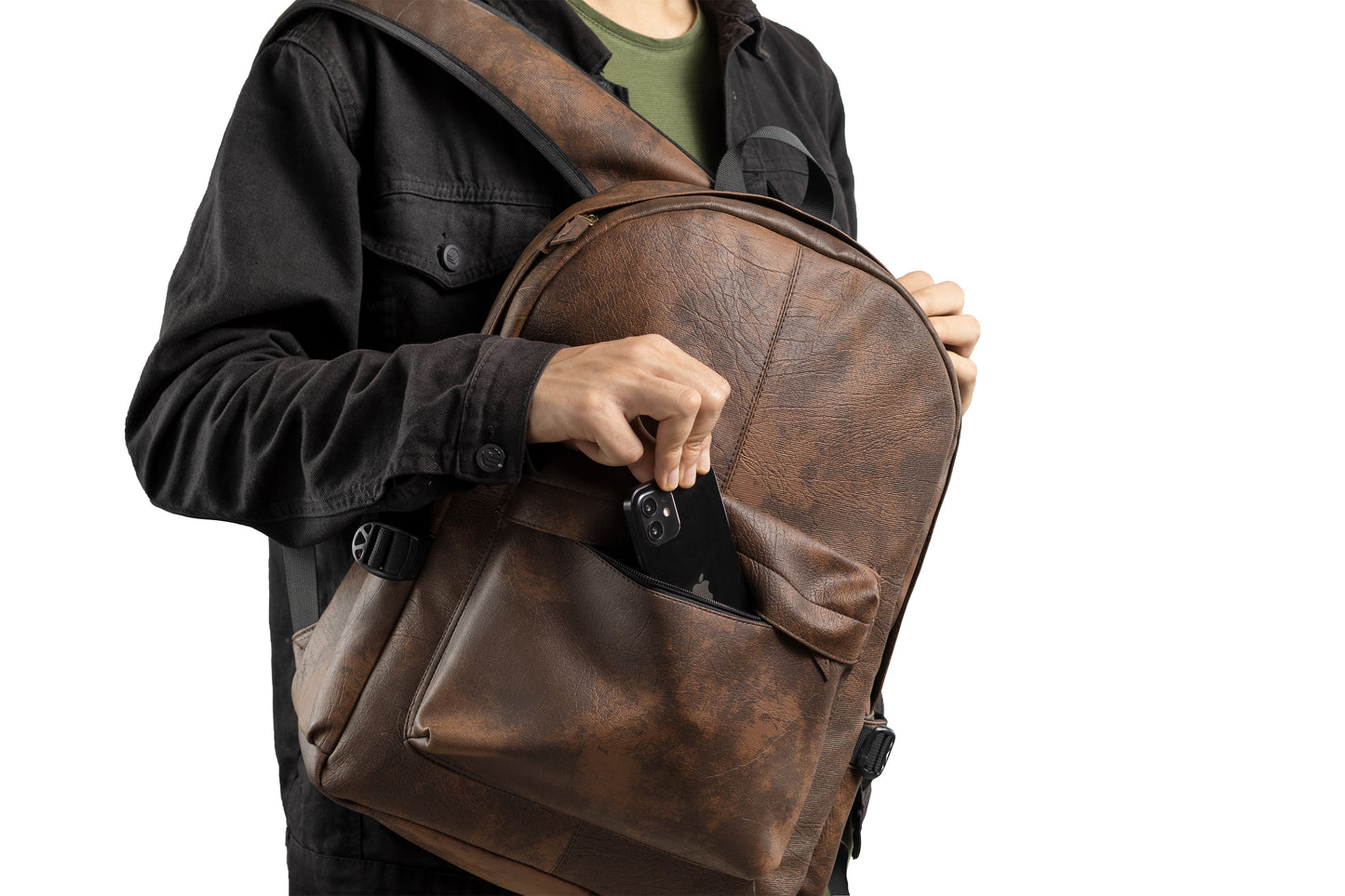 Ar leather backpack