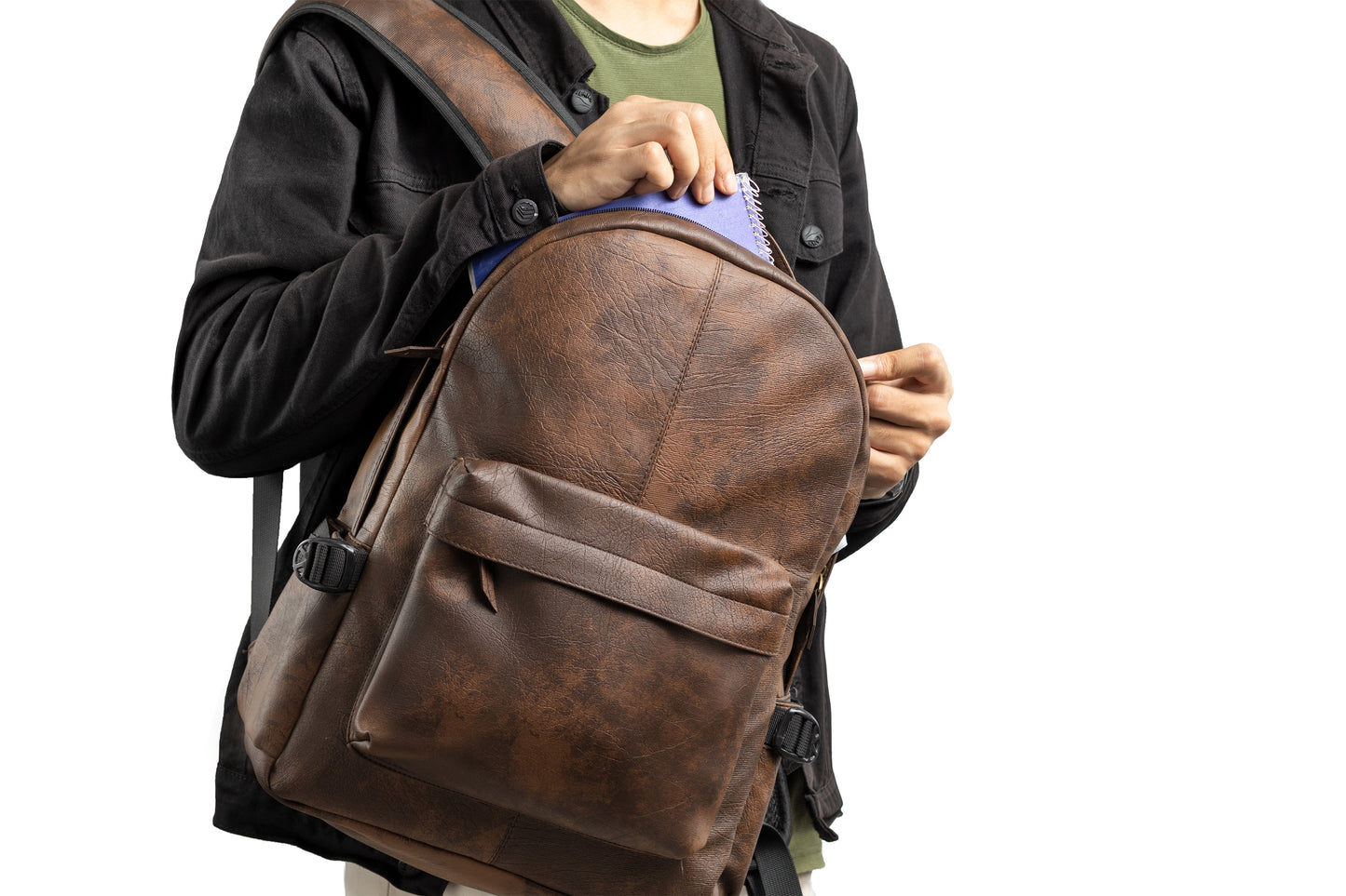 Ar leather backpack