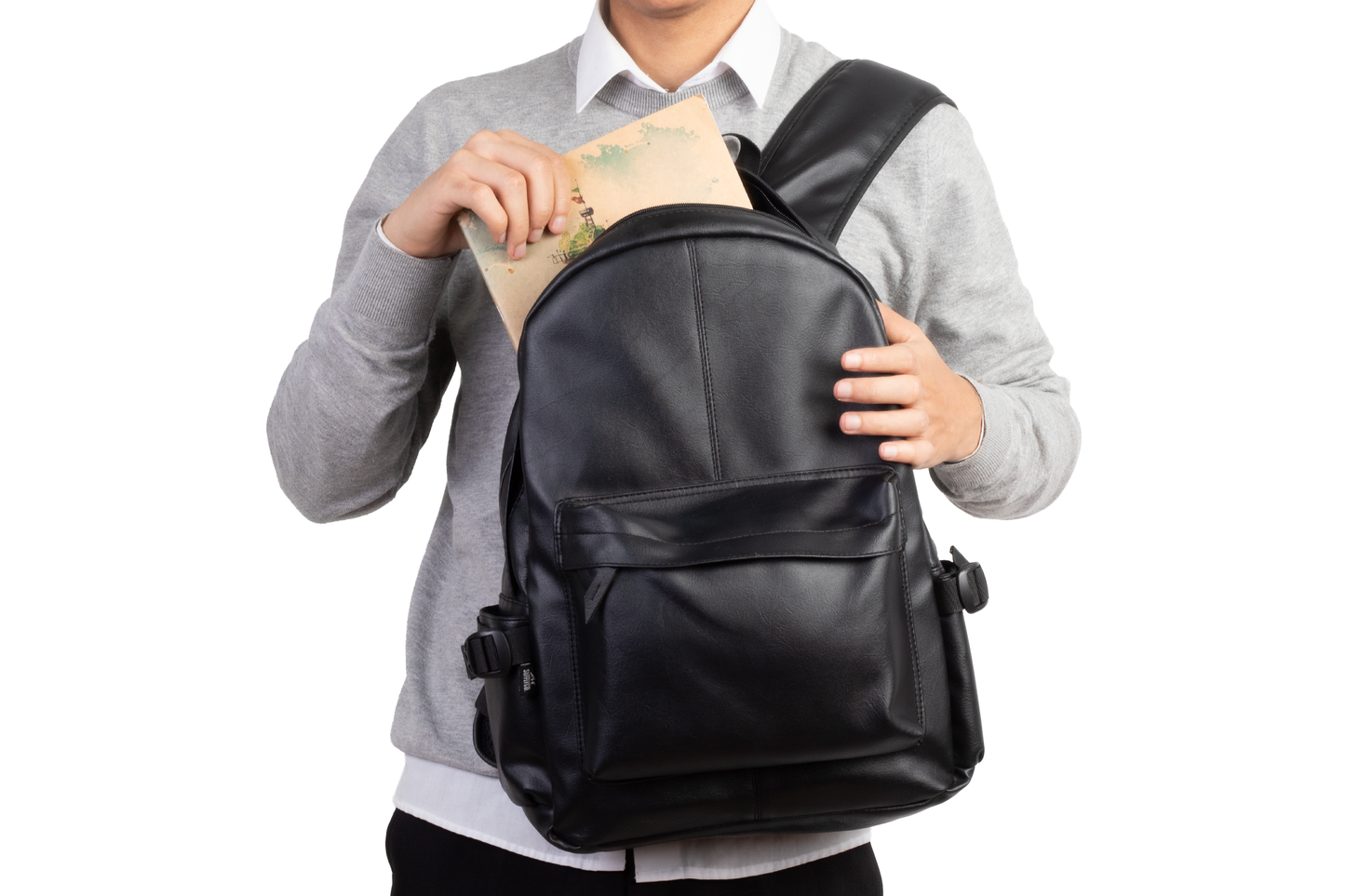 Ar leather backpack