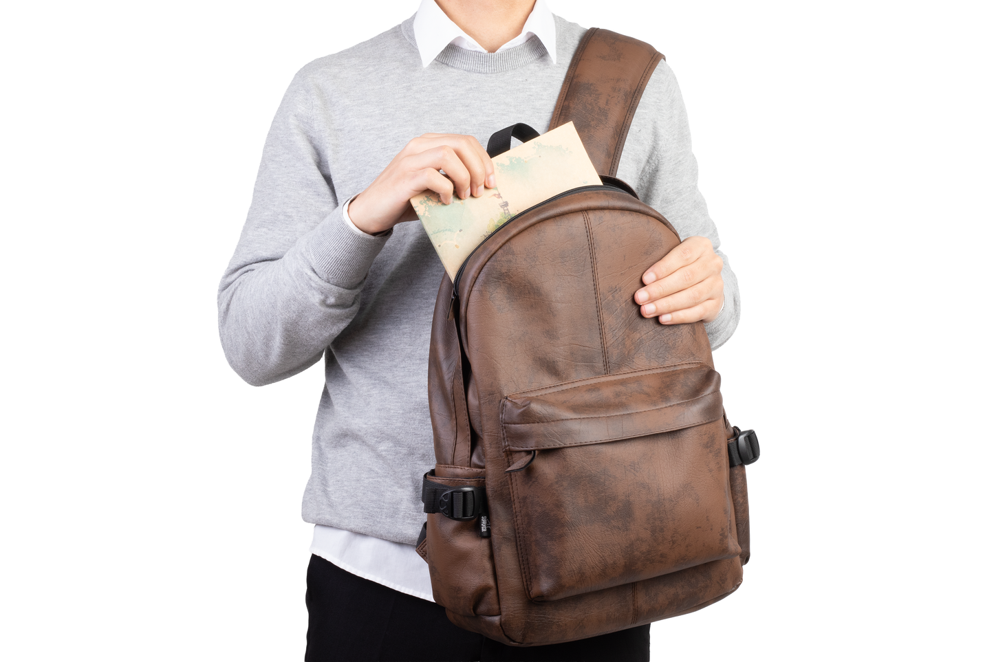 Ar leather backpack