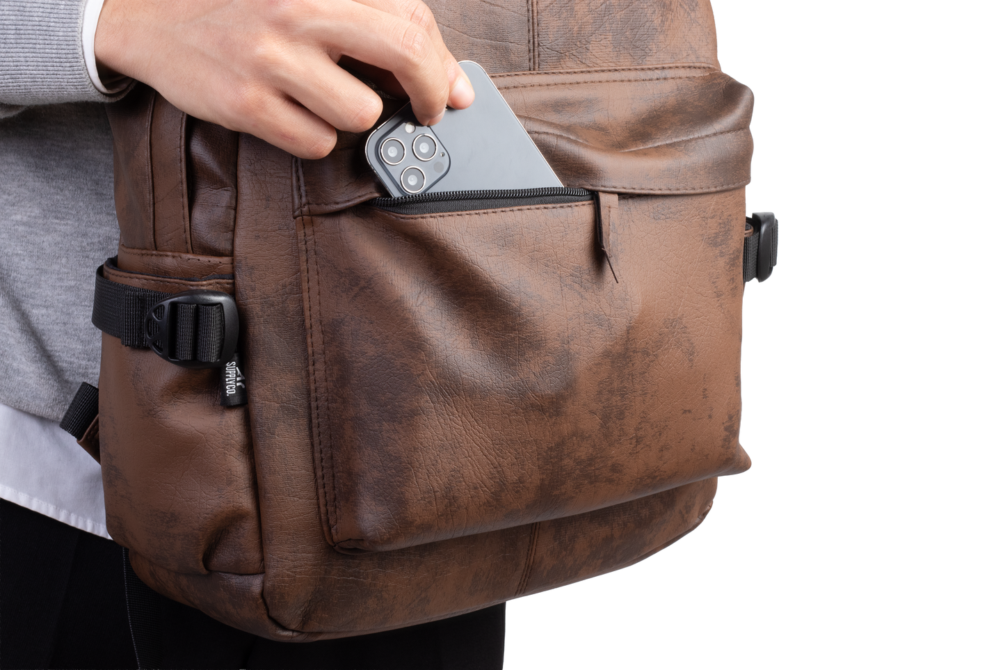 Ar leather backpack