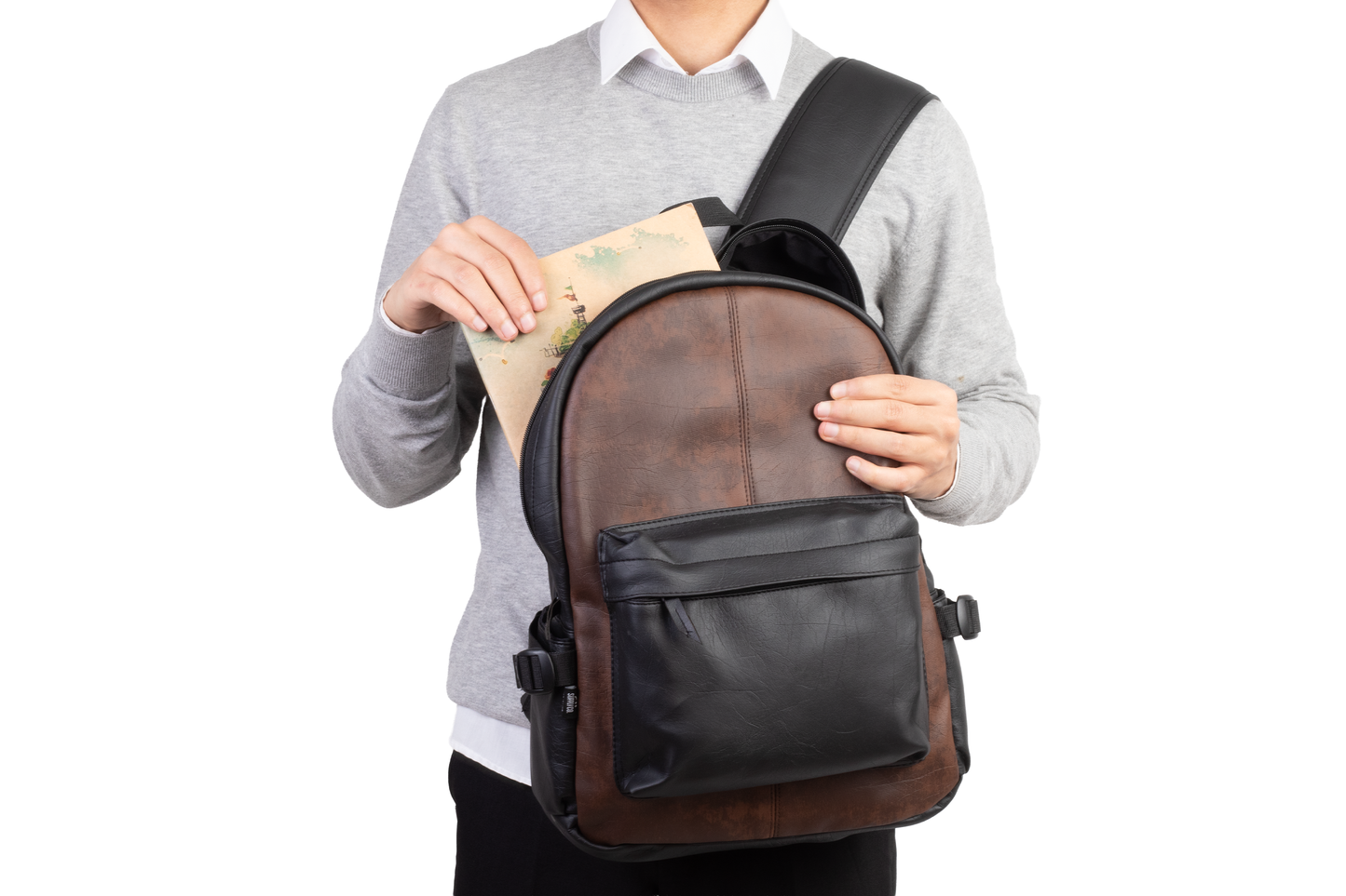 Ar leather backpack